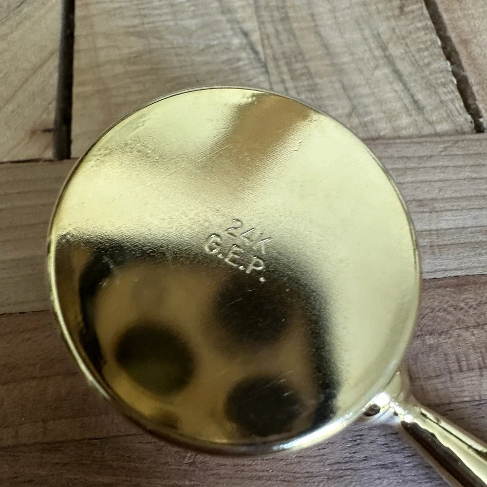 Vintage Zeon Coffee Measure Cup 3.3 Inch 24K GEP Crown Emblem Ornate Handle